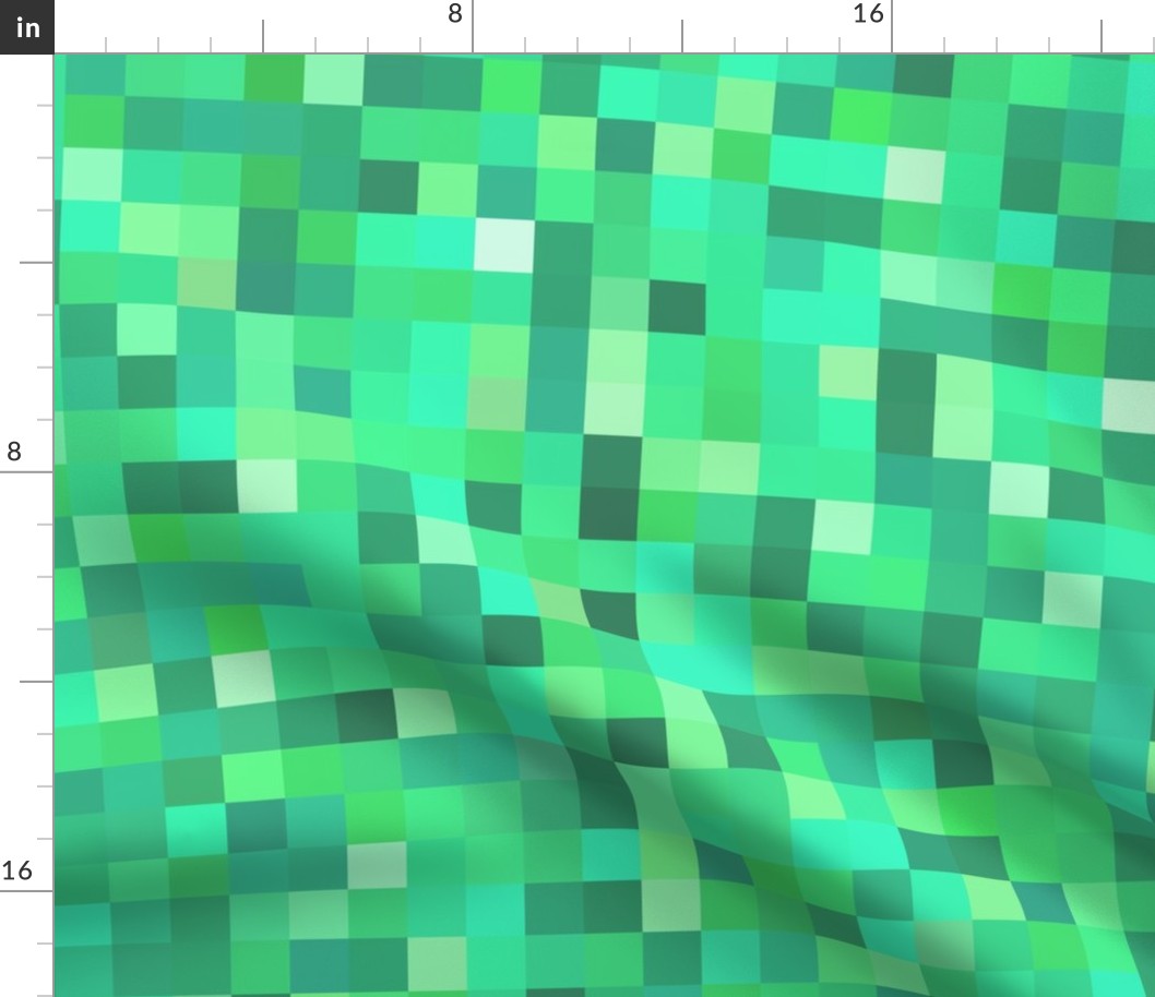 green tourmaline pixelsquares, 1" squares