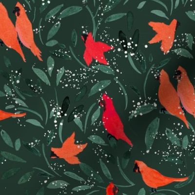 cardinals - teal evergreen