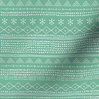 Minimal Christmas mudcloth bohemian mayan abstract indian summer love aztec design mint green