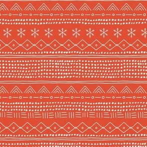 Minimal Christmas mudcloth bohemian mayan abstract indian summer love aztec design red orange