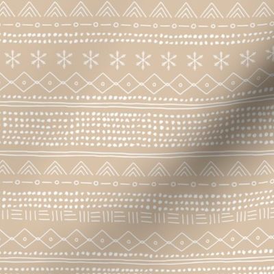 Minimal Christmas mudcloth bohemian mayan abstract indian summer love aztec design sand beige camel