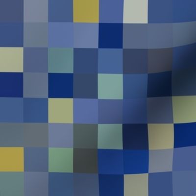 Starry Night random pixelsquares, original colors, 1" squares