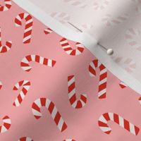 Candy Canes on Pink - Mini