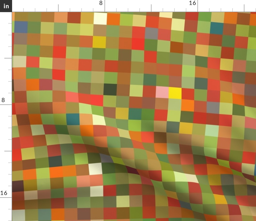 Poppy Field pixelsquares, 1" squares