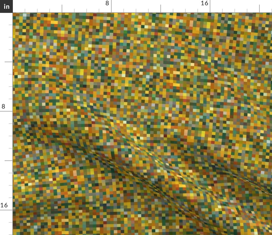 Monet's Sunflower random pixelsquares, 1/4" squares