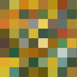 Monet's Sunflower random pixelsquares, 1" squares