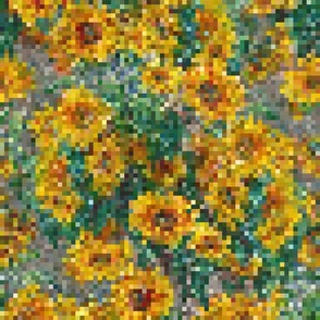 pixelsquares Monet's Sunflowers  (1/4" squares)