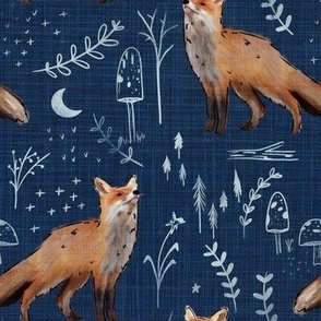 Dark Blue Fox Walk