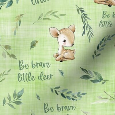 be brave deer green linen