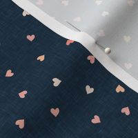 hearts - valentines day - multi on blue - LAD21