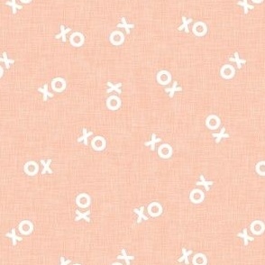 XO XO hugs and kisses - valentines day - light pink peach - LAD21