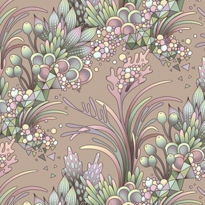 Fantastic botanica wallpaper beige
