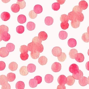 vibrant watercolor dots hot pink, peach, abstract