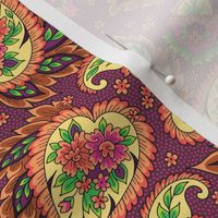 Boho style floral Paisley vivid