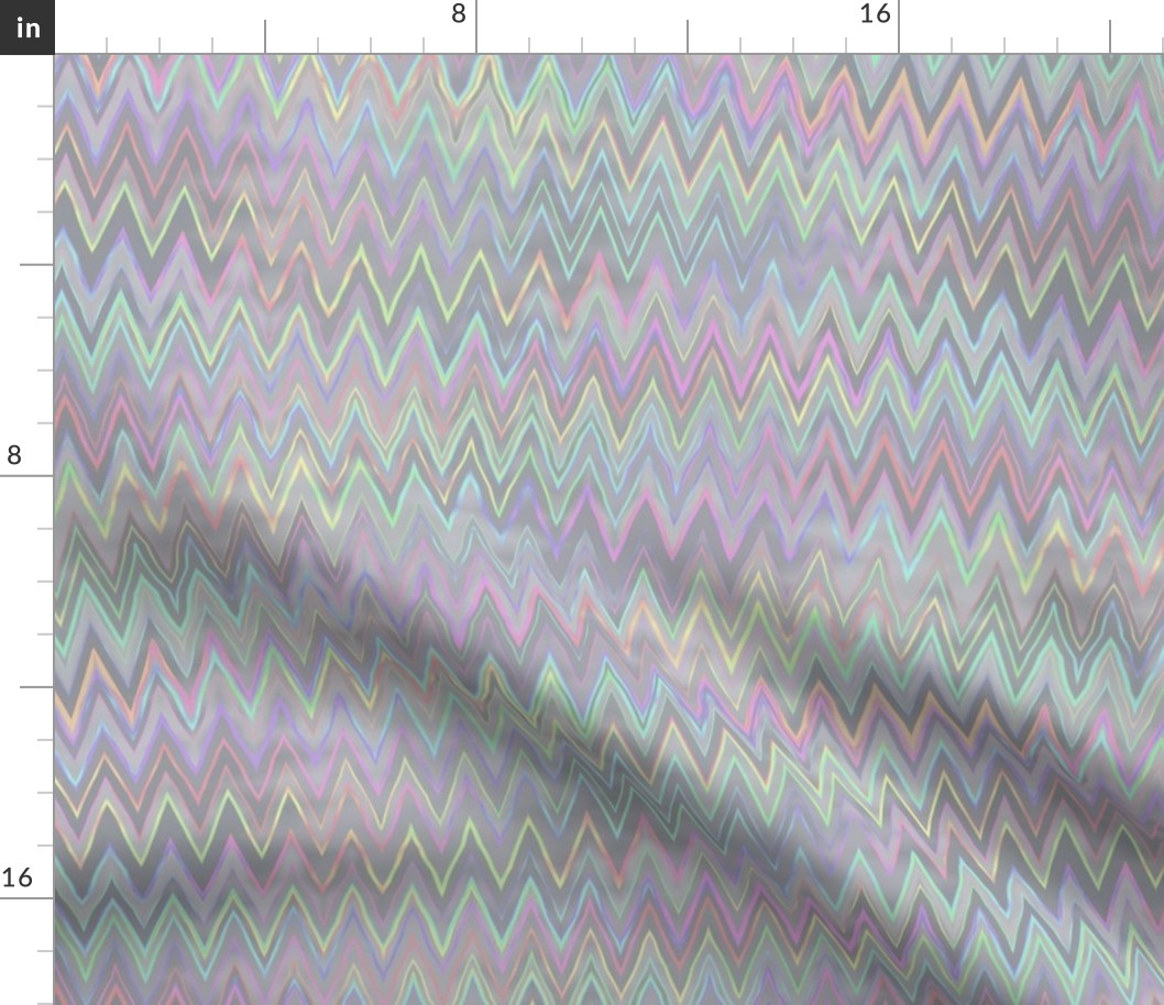 zigzag in faux holographic silver