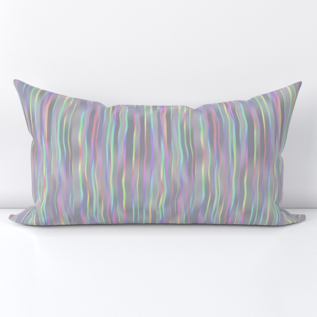 watefall stripe in faux holographic silver