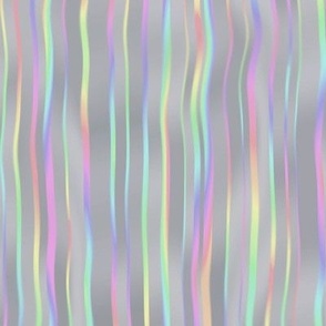 watefall stripe in faux holographic silver