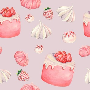 Sweets and cake Watercolor pattern
