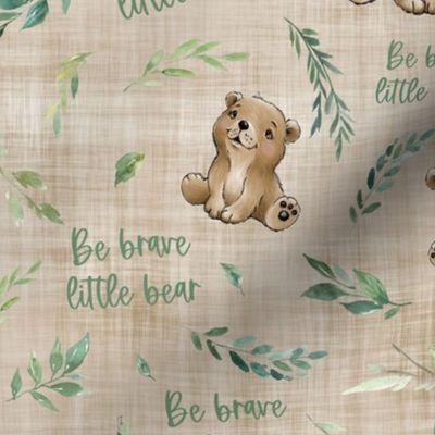 be brave bear brown linen