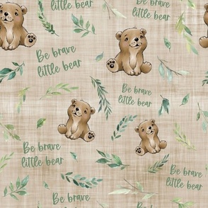 be brave bear brown linen