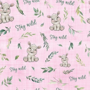 stay wild rhino pink linen