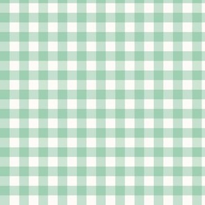 3/8" Gingham: Jadeite Glass Green Small Gingham Check, Buffalo Check 