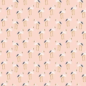 Light pink flamingos, small scale