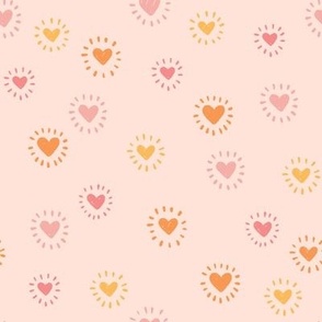 Sunshine Hearts in Pink, Orange & Yellow (Large Scale)