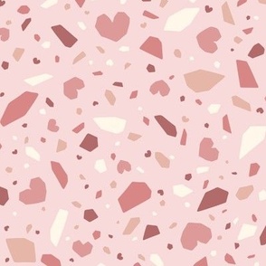 Heart Terrazzo in Pink Earth Tones (Large Scale)