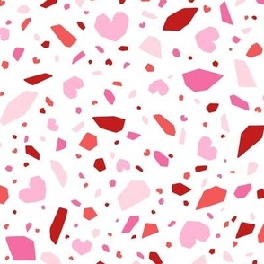 Heart Terrazzo in Red & Pink (Large Scale)