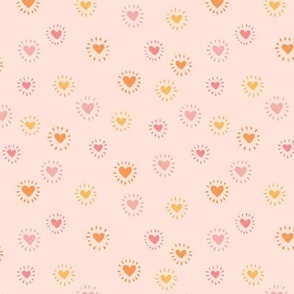 Sunshine Hearts in Pink, Orange & Yellow (Small Scale)