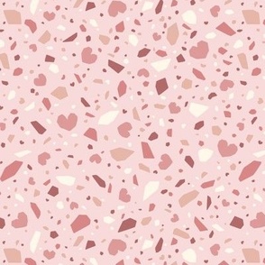 Heart Terrazzo in Pink Earth Tones (Small Scale)