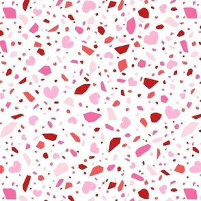 Heart Terrazzo in Red & Pink (Small Scale)