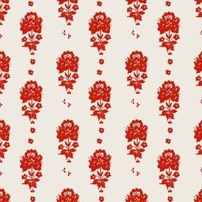 red floral block print