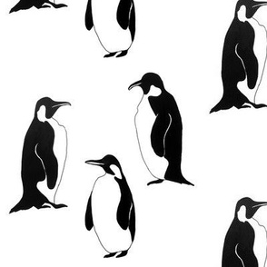 Emperor Penguins Silhouettes