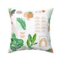 Home Green Home cats and plants - White Medium 