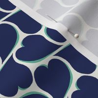 Wavy Hearts - Navy on Eggshell 