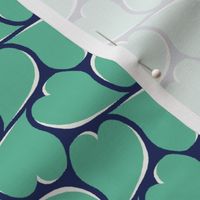 Wavy Hearts - Summer Mint on Navy