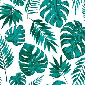 Tropical Leaves Turquoise 