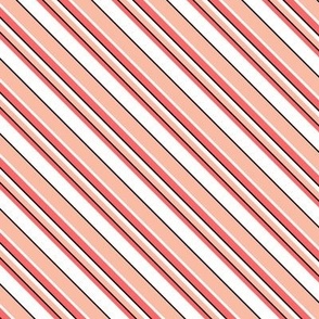 Tropical Coral Diagonal Stripes