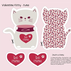 Valentine Kitty cut and sew - tuna