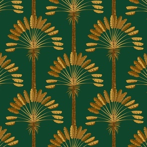 Tropical art deco with palm tree green
