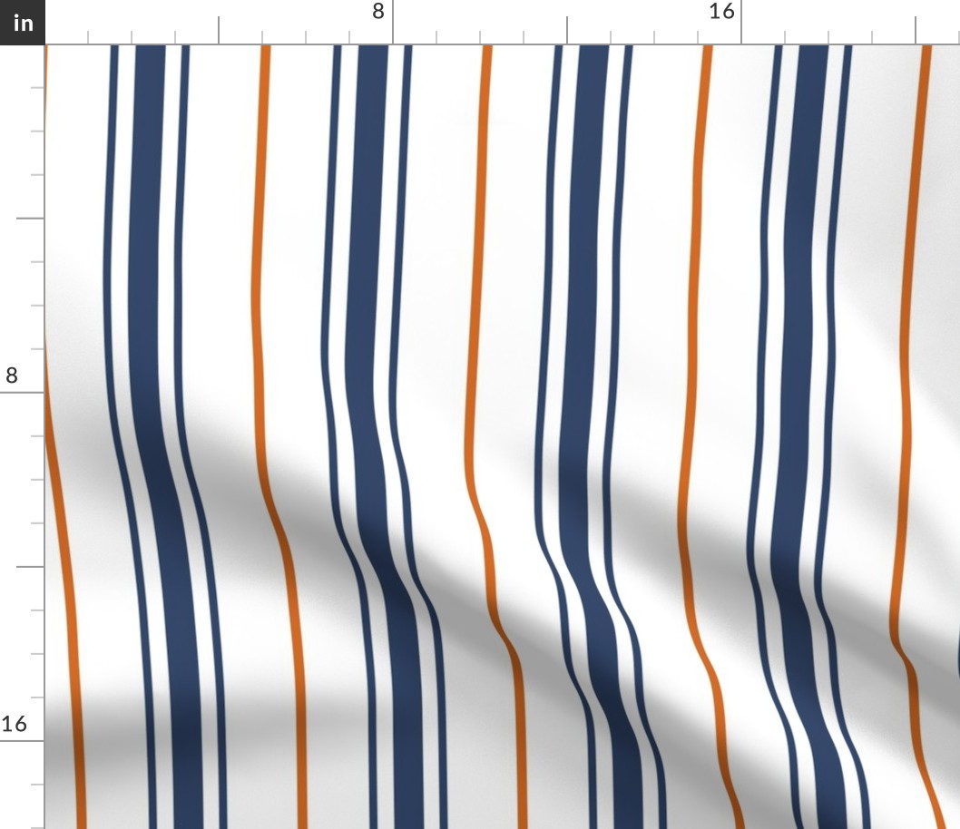 Navy orange stripe