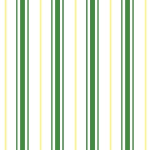 Green yellow stripe ticking