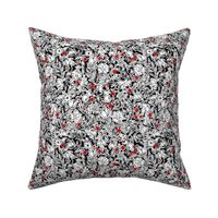 Little Ditsy Flower Party | Black/White/Red