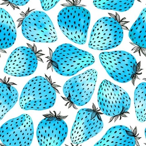 Blue Strawberry Fabric By The Yard - Strawberries on Blue Fabric - Fruit  Fabric – Pip Supply