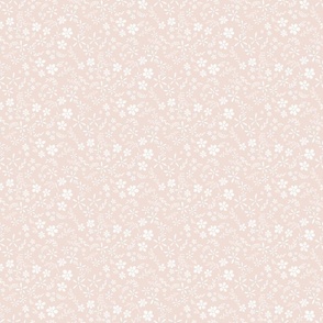 Dainty Sketched Florals Flowers Blooms Baby Pink