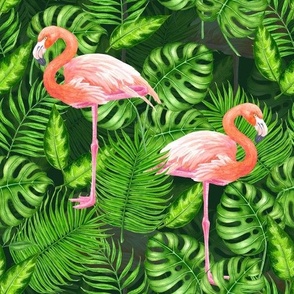 Flamingo tropical watercolor