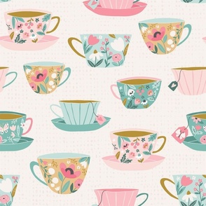 Floral Teacups Medium Scale
