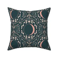 Luna Floral - dark green teal